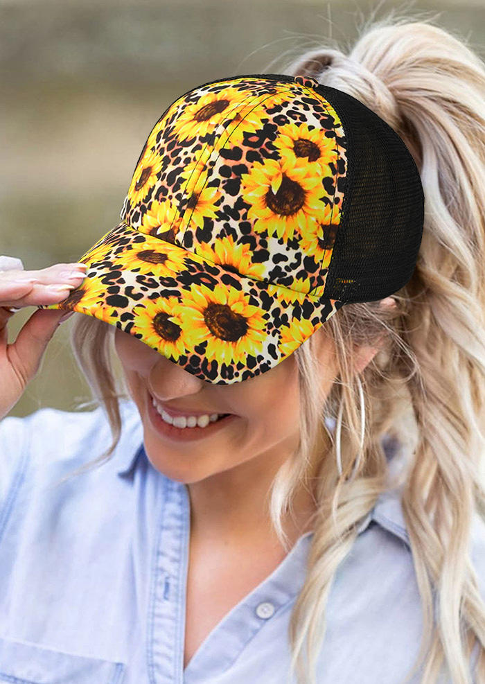 

Sunflower Leopard Mesh Baseball Cap, Multicolor, 512910