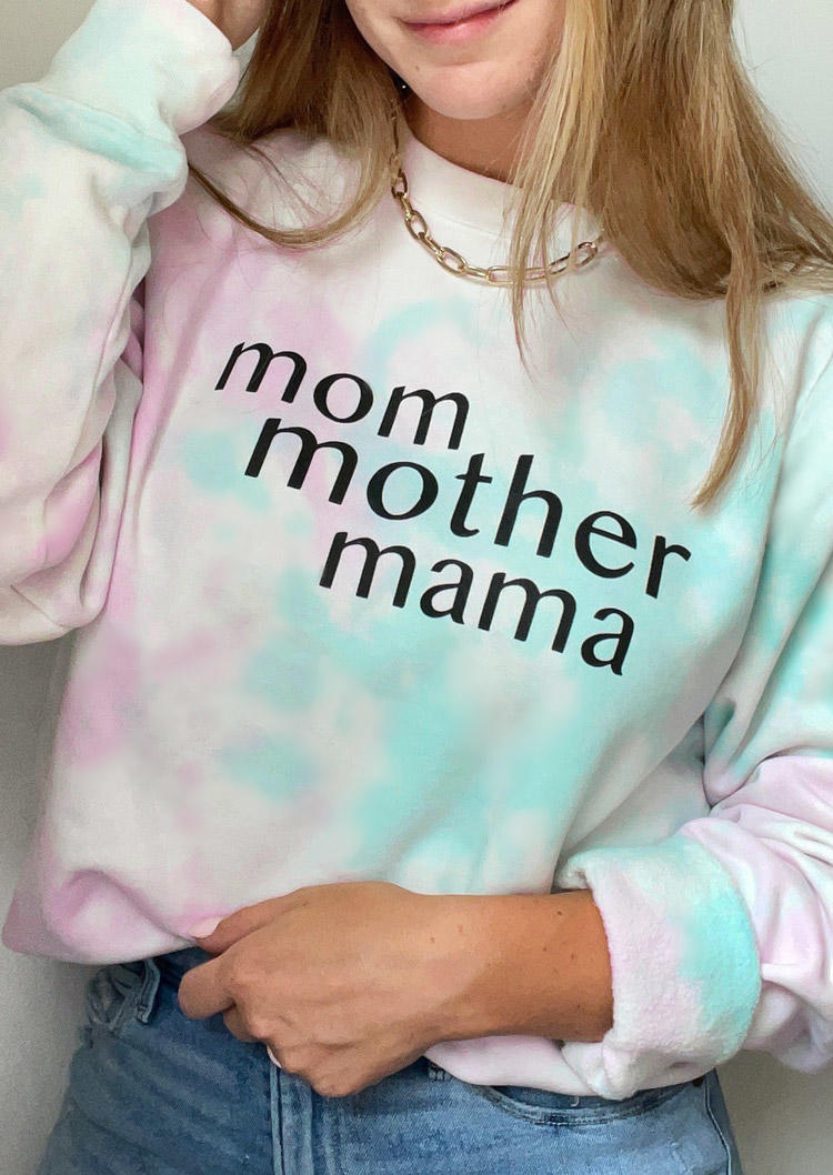 Kaufen Mom Mother Mama Tie Dye Long Sleeve Sweatshirt - White. Bild