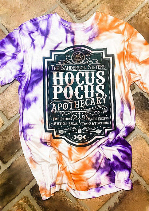 

Halloween Tie Dye Apothecary Short Sleeve T-Shirt Tee, Multicolor, 513460