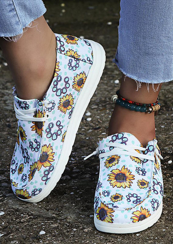 

Sunflower Turquoise Slip On Flat Sneakers - White, 510801