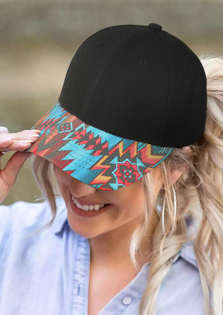 

Aztec Geometric Floral Hollow Out Ponytail Baseball Cap, Pattern1;pattern2, 512841