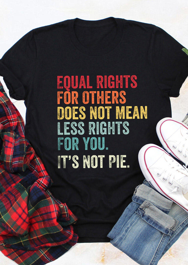 

Equal Rights Letter Graphic T-Shirt Tee - Black, 513590
