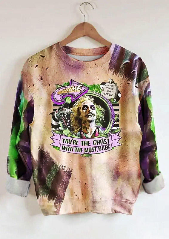 Buy You're The Ghost Tie Dye Sweatshirt - Light Purple. Picture