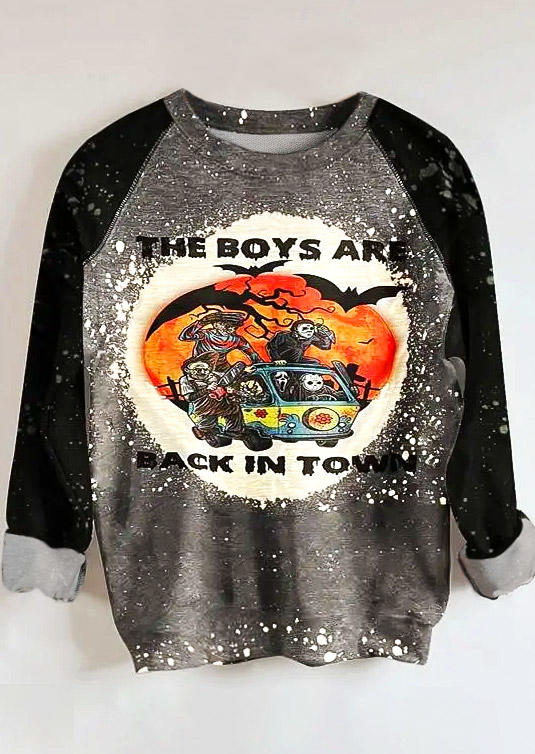 The Boys Are Back In Town Bleached Sweatshirt - Gray