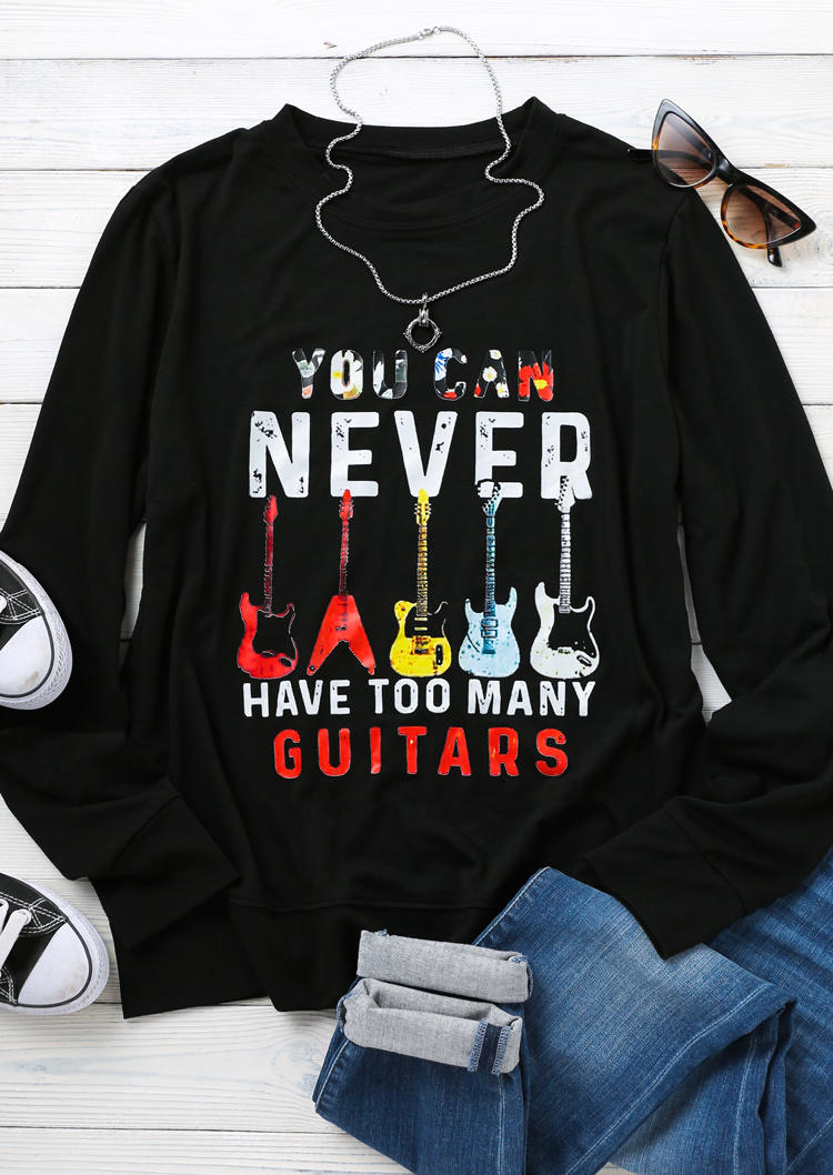 

You Can Never Have Too Many Guitars T-Shirt Tee - Black, 510410
