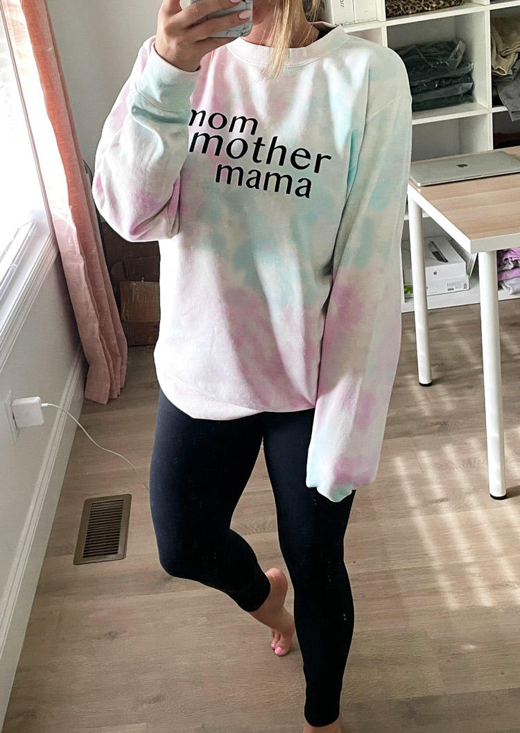 

Mom Mother Mama Tie Dye Long Sleeve Sweatshirt - White, 513226