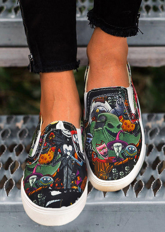 

Halloween Slip On Flat Sneakers, Multicolor, 513588