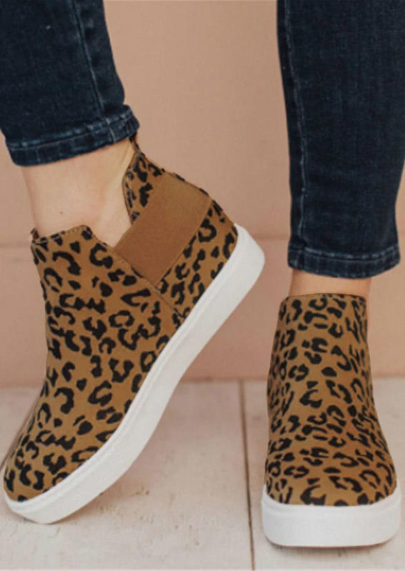 

Leopard Elastic Band Flat Sneakers, 513669