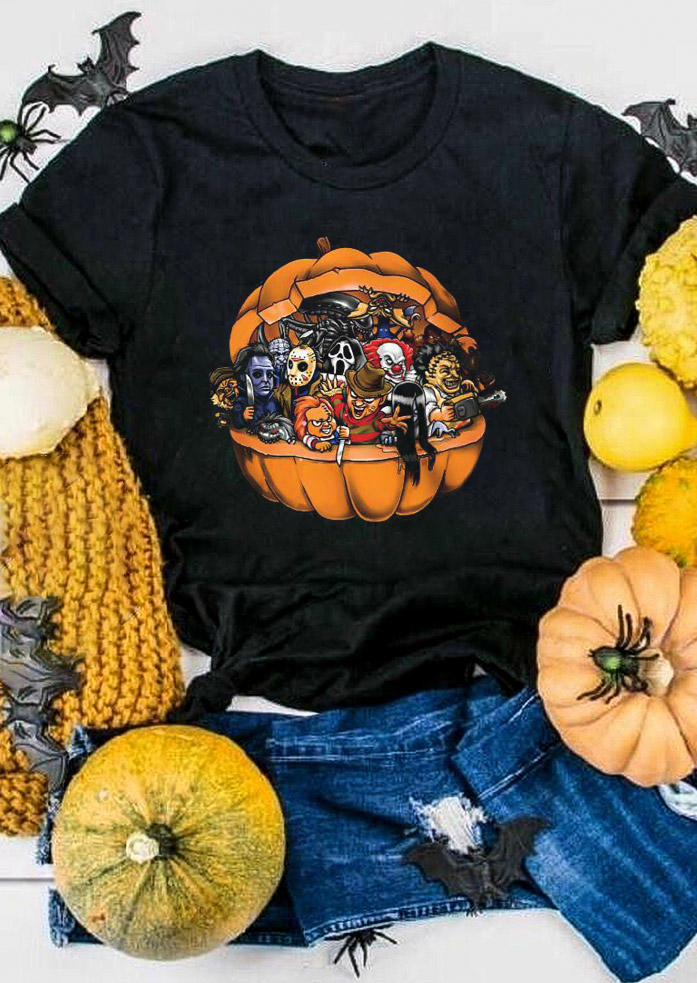 

Halloween Pumpkin T-Shirt Tee - Black, 513876
