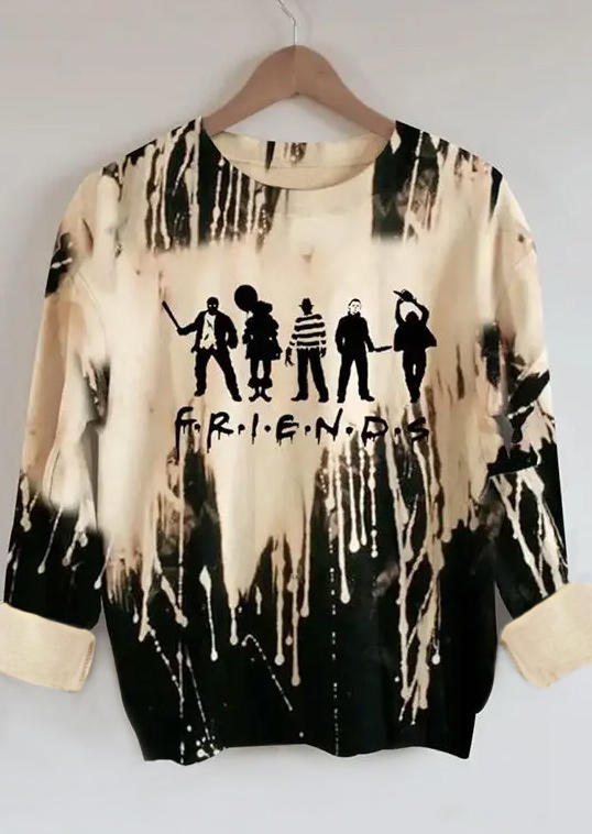 

Halloween Tie Dye Letter Graphic Sweatshirt - Black, 513948