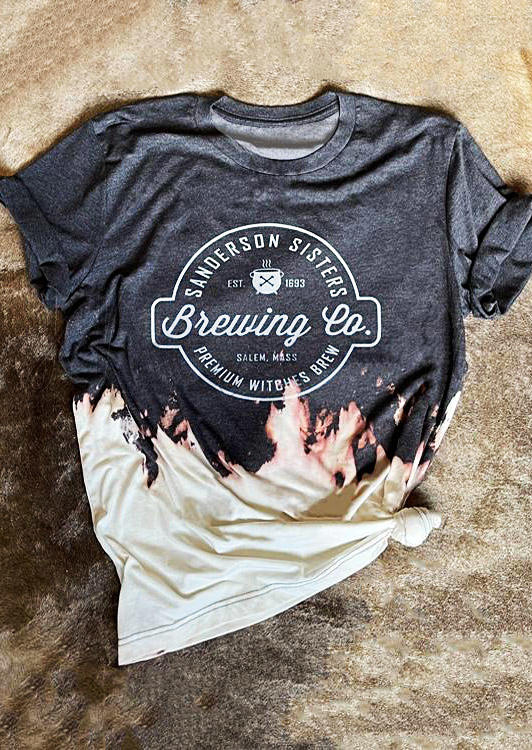 Halloween Coffee Brewing Company Bleached T-Shirt Tee