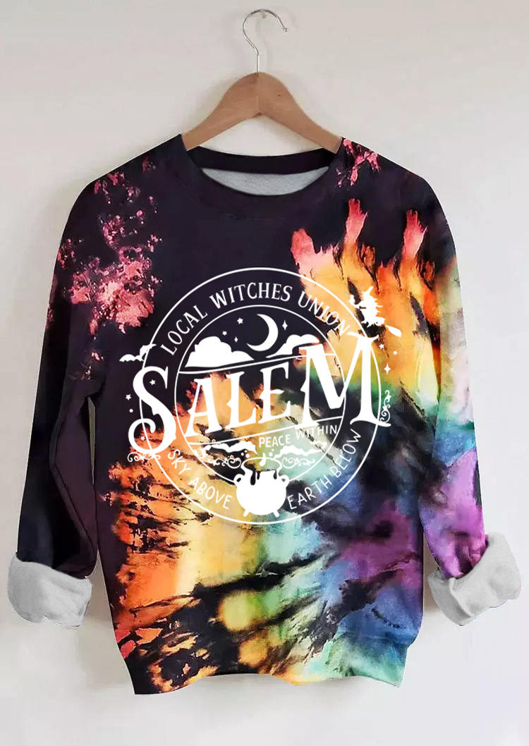 

Reverse Tie Dye Rainbow Salem Pullover Sweatshirt, Multicolor, 514183