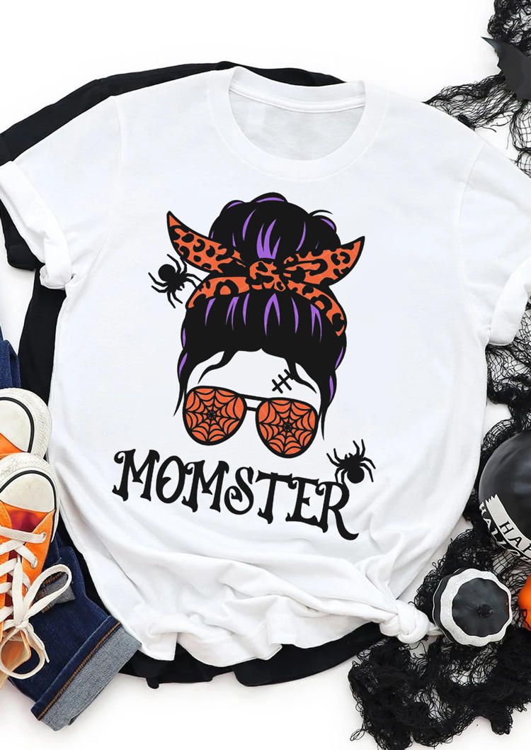 

Momster Skull Spider T-Shirt Tee - White, 514260