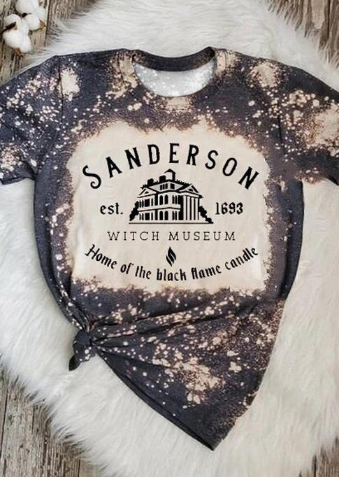 

Home Of The Black Flame Candle Bleached T-Shirt Tee - Gray, 514320