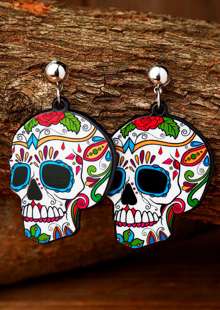 

Halloween Skull Ghost Acrylic Pendant Earrings, Pattern2, 484961