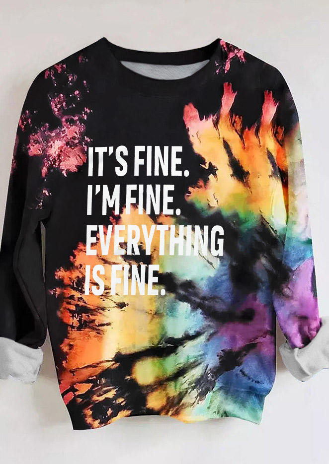 

It's Fine Reverse Tie Dye Rainbow Sweatshirt, Multicolor, 514164