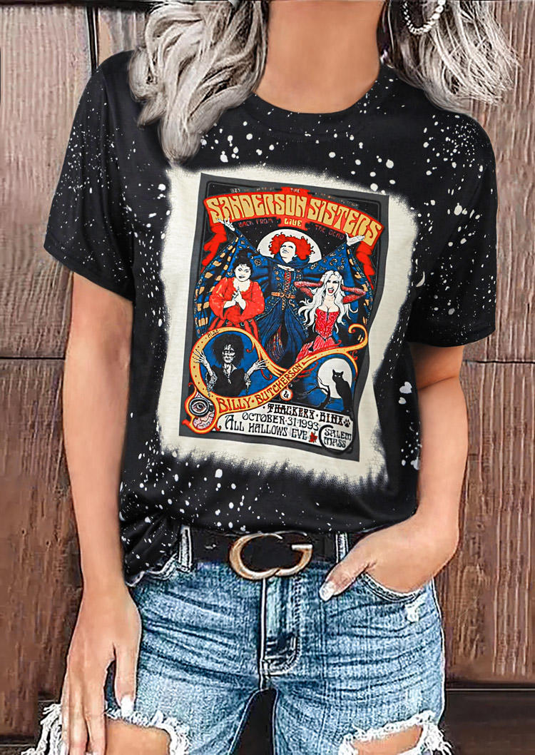 

Halloween Bleached Horror Movie Character T-Shirt Tee - Black, 514158