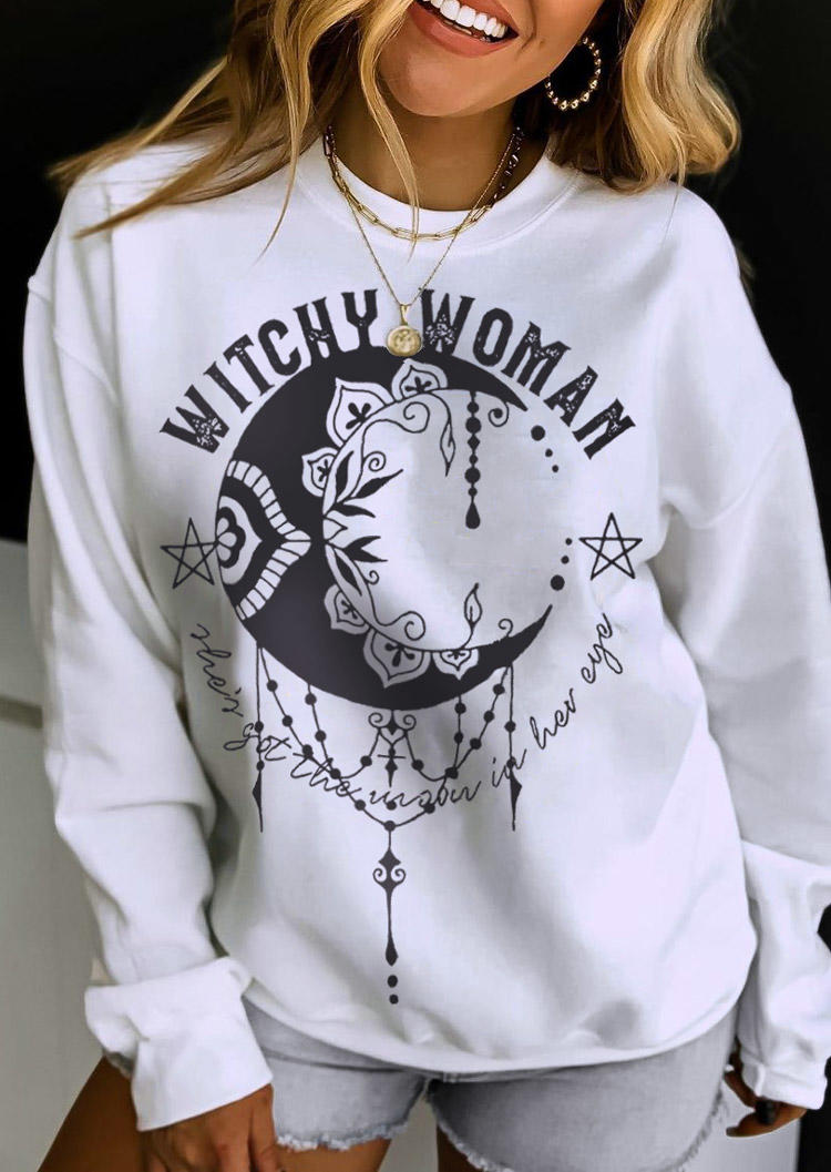 

Halloween Witchy Woman Mandala Pullover Sweatshirt - White, 514513