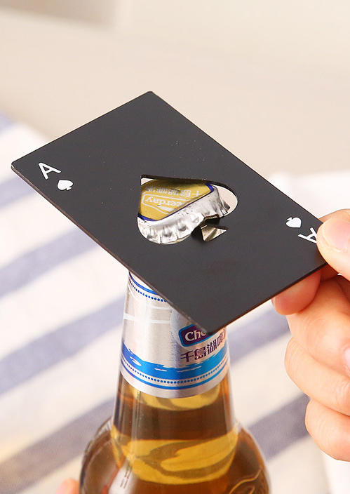 

Poker Hollow Out Design Opener, Black;silver, 514698