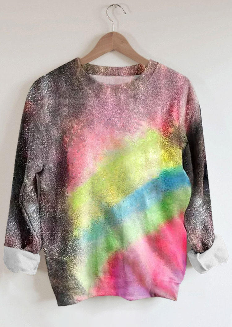 

Gradient Tie Dye Long Sleeve Sweatshirt, Multicolor, 514738
