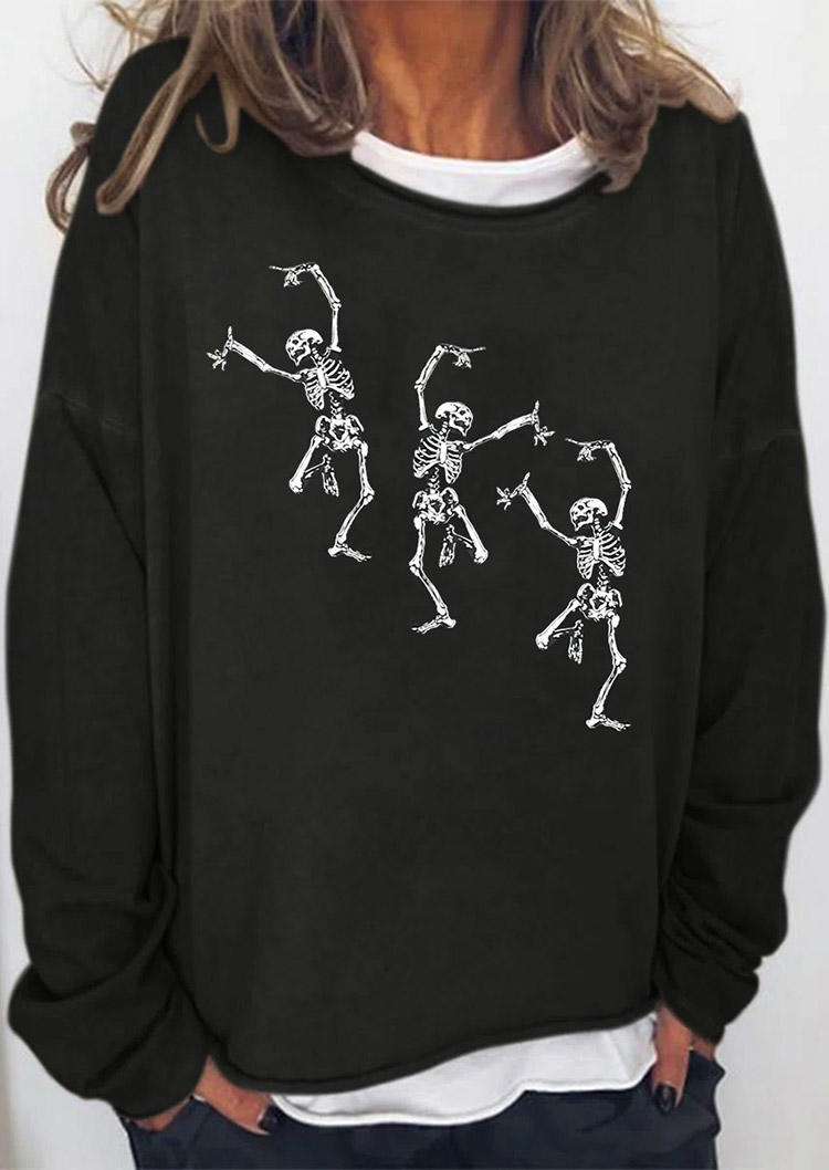 

Dancing Skeleton Drop Shoulder Sweatshirt - Black, 514901