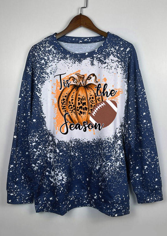 

Leopard Tie Dye Pumpkin Football T-Shirt Tee - Deep Blue, 514633