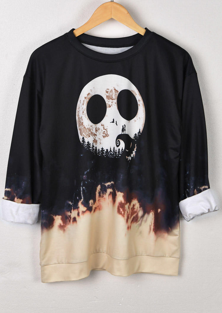 

Halloween Tie Dye Skull Bat Sweatshirt - Black, 514650