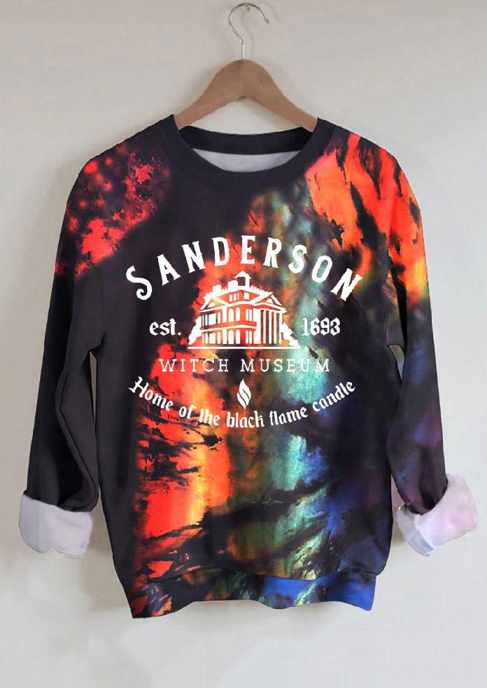 

Halloween Home Of The Black Flame Candle Tie Dye Sweatshirt, Multicolor, 514690