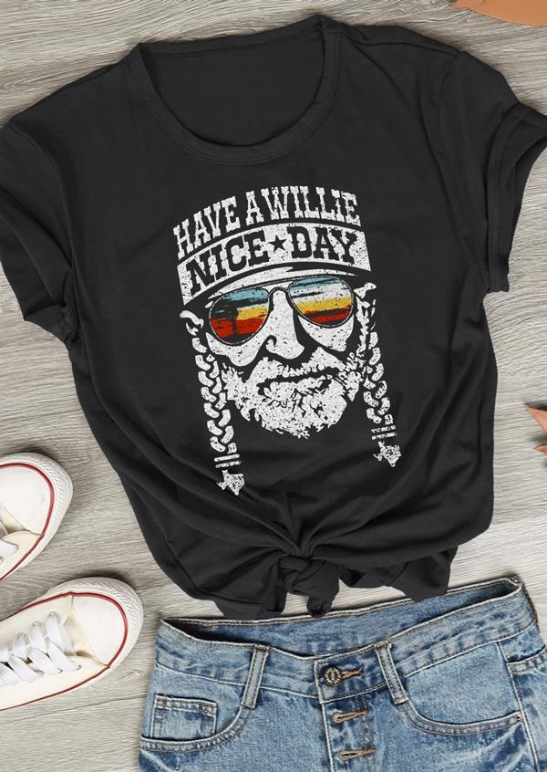 Buy Have a Willie Nice Day T-Shirt Tee - Black. Picture