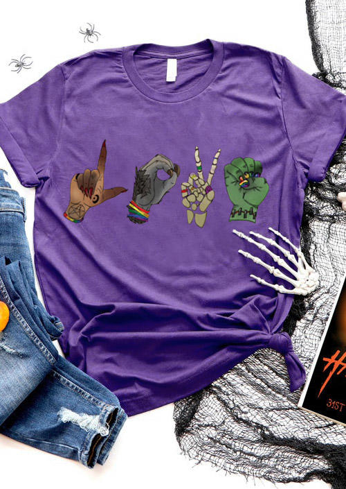 

Halloween Funny Monster Love T-Shirt Tee - Purple, 515037