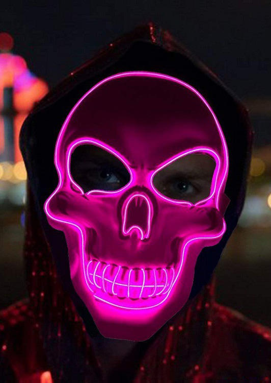 

Halloween Skull LED Light Up Cosplay Mask, Pink, 515300