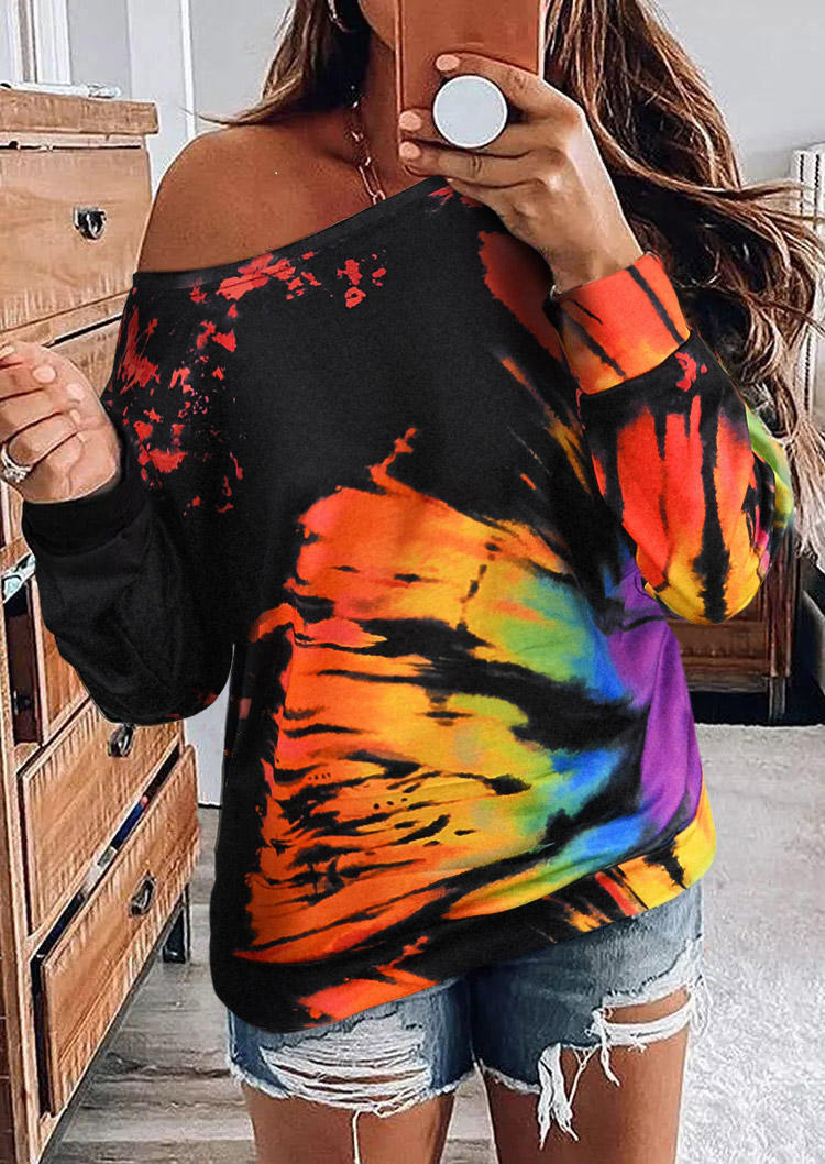 

Reverse Tie Dye Rainbow Long Sleeve Sweatshirt, Multicolor, 513598
