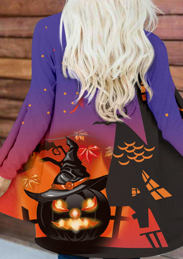 

Halloween Pumpkin Face Gradient Cardigan, Multicolor, 514700