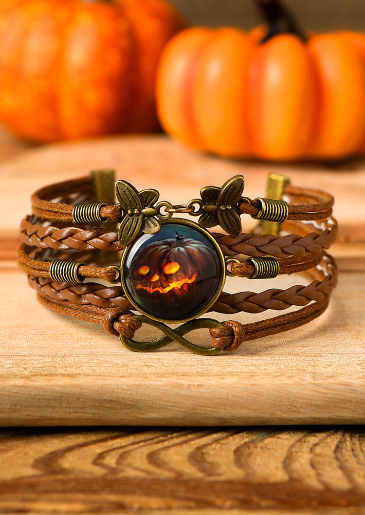 

Halloween Pumpkin Cat Multi-Layered Braided Bracelet, Pattern1, 515337