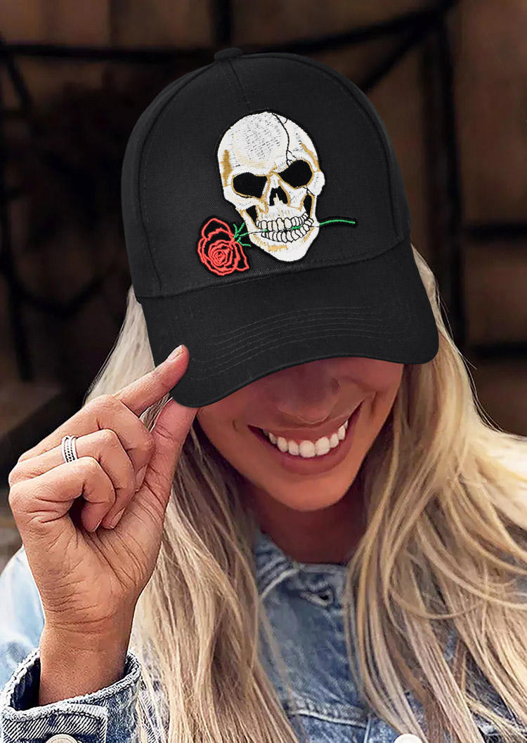 

Halloween Skull Rose Baseball Cap - Black, 515363