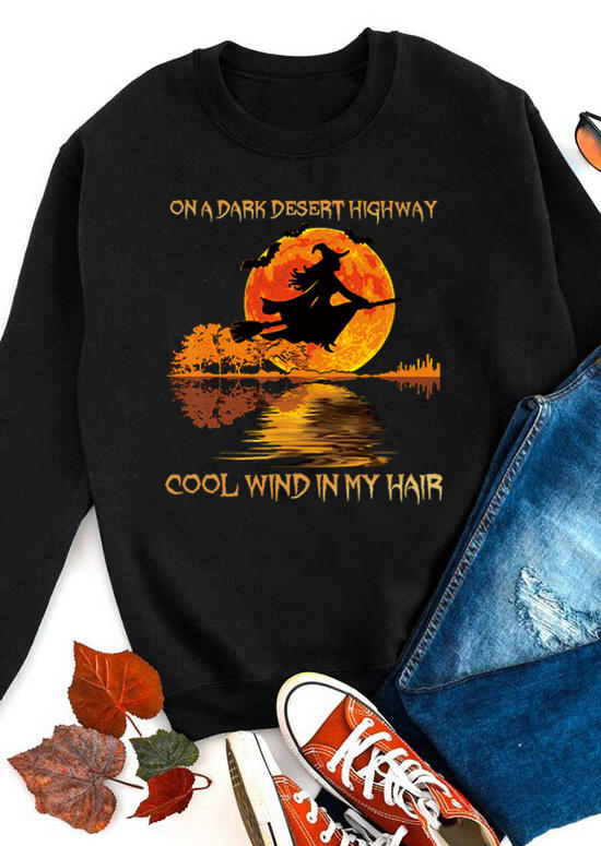 On A Dark Desert Highway Sweatshirt - Black