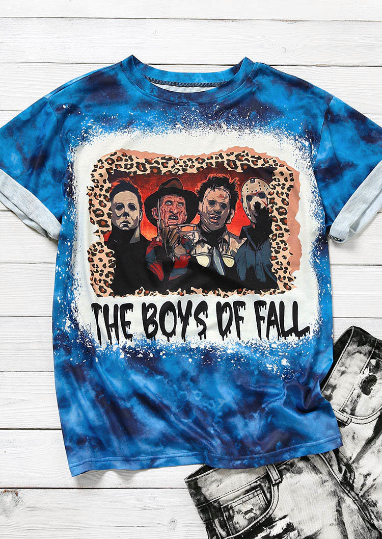 

Halloween Leopard Tie Dye T-Shirt Tee - Blue, 515428
