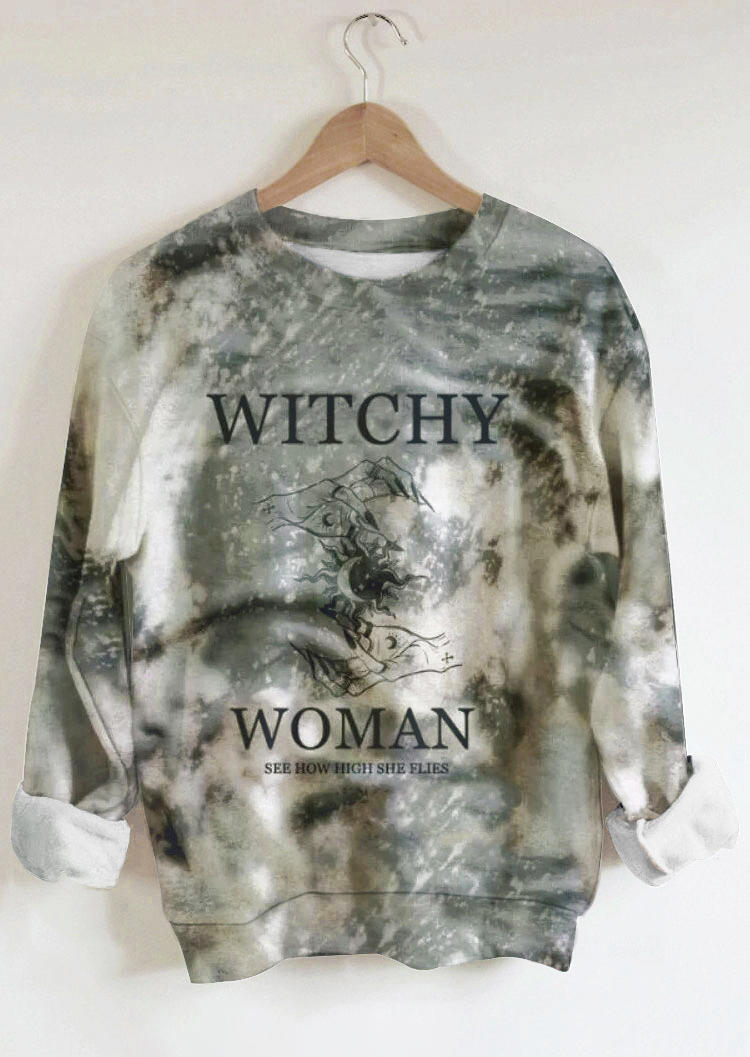 

Halloween Witchy Woman Tie Dye Pullover Sweatshirt, Multicolor, 514923