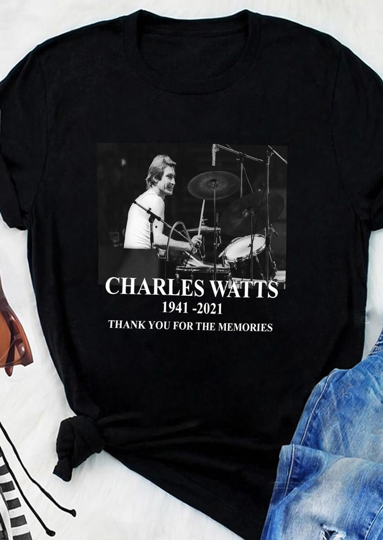 

Charles Watts Short Sleeve T-Shirt Tee - Black, 515970