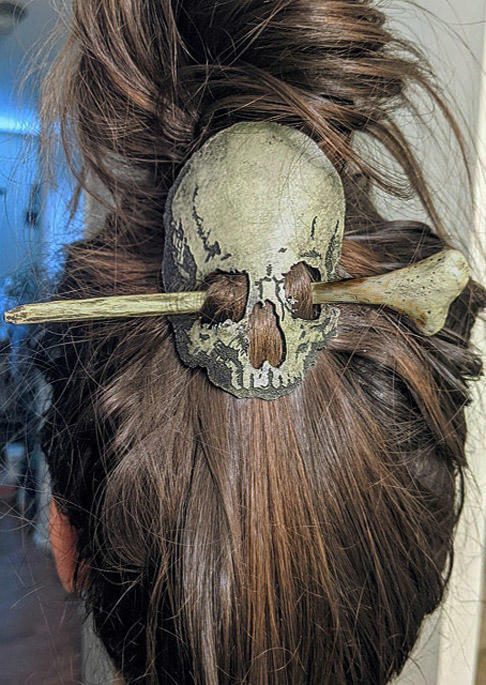 

Halloween Moth Skull Hairpin, Pattern2, 515319