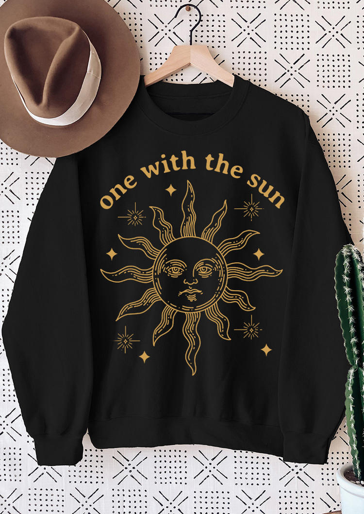 One With The Sun Long Sleeve Sweatshirt - Black