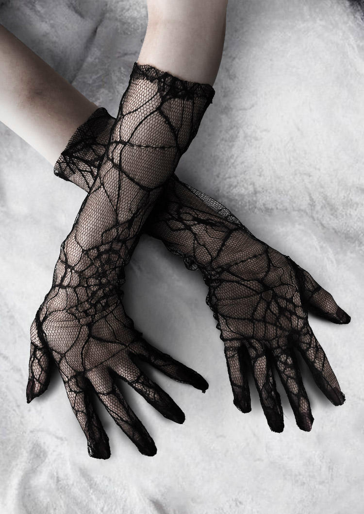 

Halloween Spider Web Fingerless Gloves, Pattern2, 515542