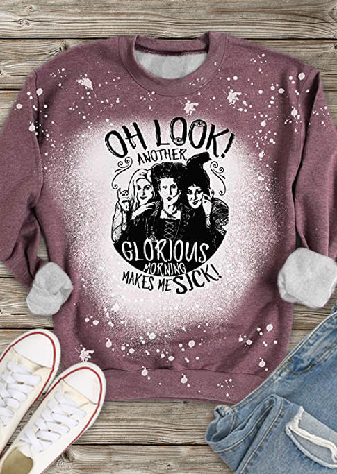 

Halloween Bleached Pullover Sweatshirt - Purple, 516427