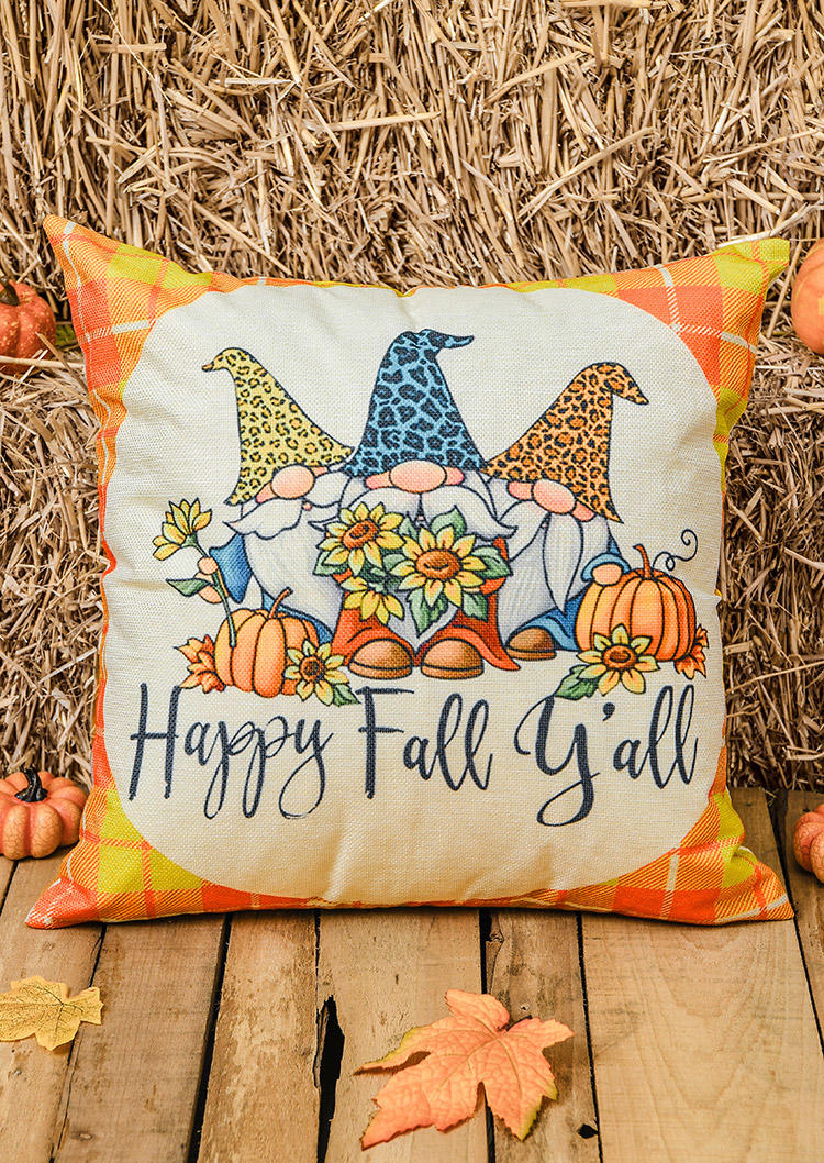 

Thanksgiving Gnomies It's Fall Y'all Pumpkin Pillowcase without Pillow, Pattern1, 516364