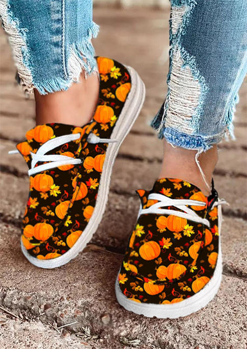 

Pumpkin Maple Leaves Sneakers - Orange, 516477