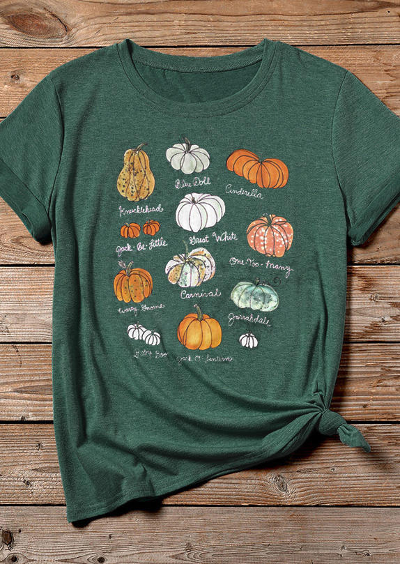 Thanksgiving Pumpkin Patch T-Shirt Tee - Green