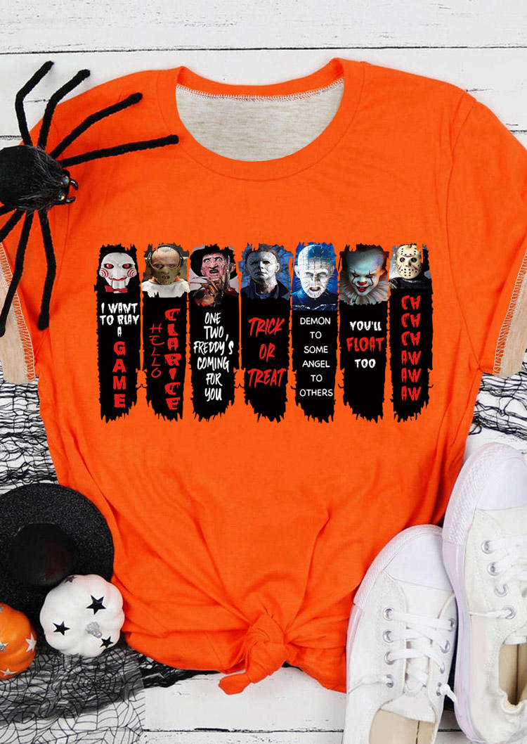 

Halloween Horror Movie Character T-Shirt Tee - Orange, 516562