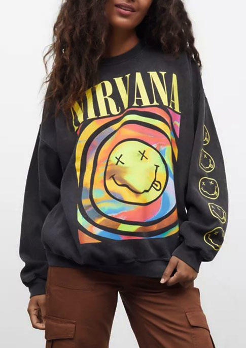 

Smiley Happy Face Pullover Sweatshirt - Gray, 515547