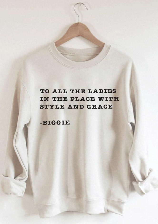 

To All The Ladies Biggie Long Sleeve Sweatshirt - Apricot, 516724