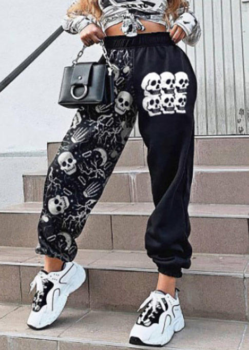 

Halloween Skull Skeleton Hand Sweatpants - Black, 516972